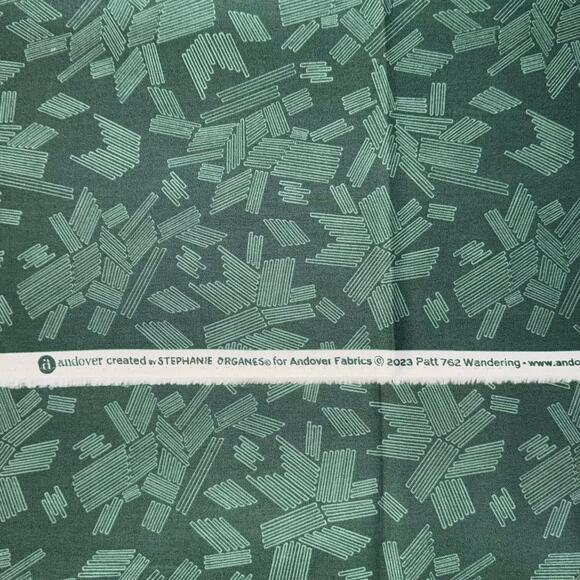 Green Wandering by Stephanie Organes for Andover Fabric - 1/2 Yard - Geometric - Picture 6 of 7